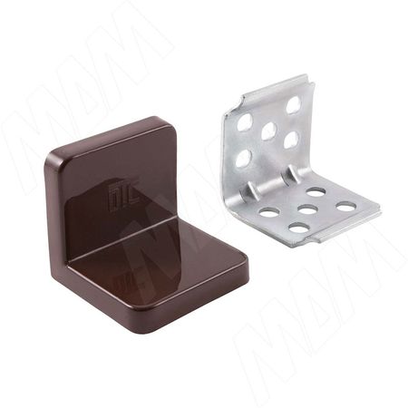 ANGLE Уголок мебельный с пластиковой накладкой 31х31х33 мм, коричневый (PLS30X30X30LB)