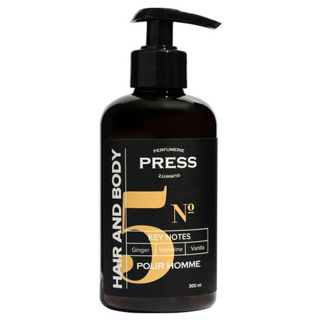 №5 for Men Head &amp; Body Ginger, Vanilla, Verviene Мужской шампунь-гель 2 в 1 для волос и тела