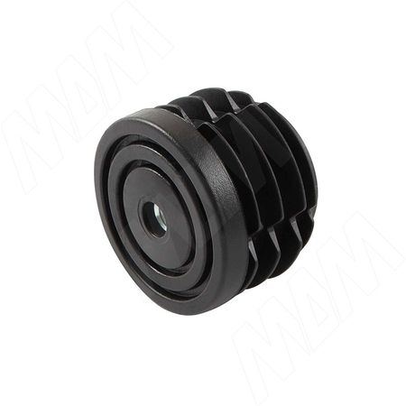 Подпятник для круглой трубы D50 мм, с резьбой М8, черный (HL.R.50.M8.BL)