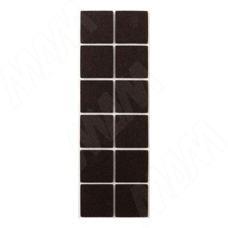 Подпятник самоклеящийся квадратный 40x40 мм, 12 штук, коричневый (HS4040-NB)