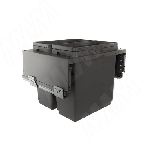 GLOBE 2.0 M60W Система сортировки и хранения, 2 емкости (33л+33л), креп. фасада, полн.выдв., плавн.закр., направл. Nova Pro, без крышек. (PG2GME602SCGM)