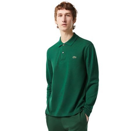 Мужское поло Lacoste L.12.21 классического кроя с длинным рукавом
