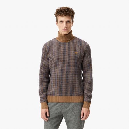 Мужской свитер Lacoste с высоким воротом классического кроя