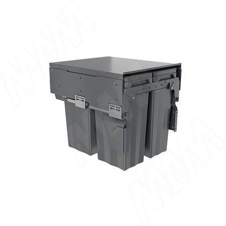 PROBOX F45 Система сортировки и хранения, 3 емкости (2x13+1x28), креп. фасада, полн.выдв., плавн.закр., крышка-полка, графит (MBN453-54DGMID)