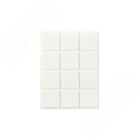 Подпятник самоклеящийся квадратный 30x30 мм, 12 штук, белый (HS3030-W)