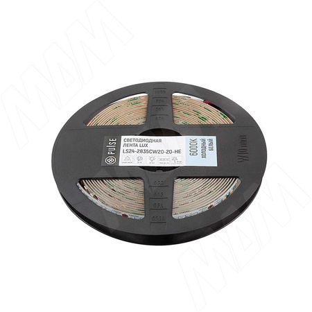 ЛЮКС Лента светодиодная 2835/140, 24V, 5 м, сверхъяркая, CRI 90, холодный белый 6000К, IP20, 20W/1м, LUX (LS24-2835CW20-20-HE)
