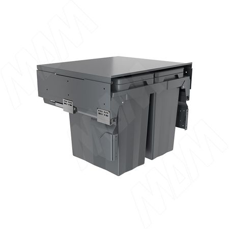 PROBOX F60 Система сортировки и хранения, 2 емкости (2x28), креп. фасада, полн.выдв., плавн.закр., крышка-полка, графит (MBN602-56DGMID)