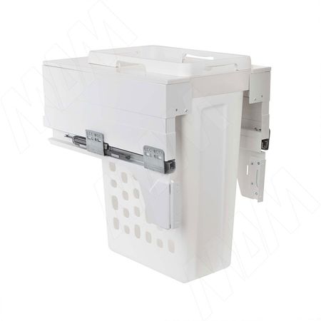 HAMPER LM40 Корзина для белья выдвижная, 1 емкость (35л), напр.полн.выдв., плавн.закр., креп.фасада, цвет белый (LHM401-35WT)