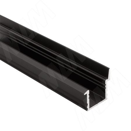 Профиль FM6, врезной со шторкой, черный, 20х19мм, L-2000 (LSP-FM6-ALU-2000-BL)