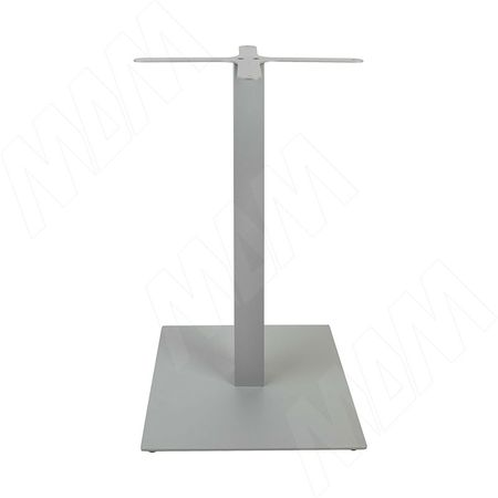ЛИССАБОН Подстолье 400х400, H730+5мм, хром матовый (RAL 9006, муар) (LS730X400X400 CRM)