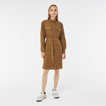 Платье Lacoste стандартного кроя с длинными рукавами и поясом