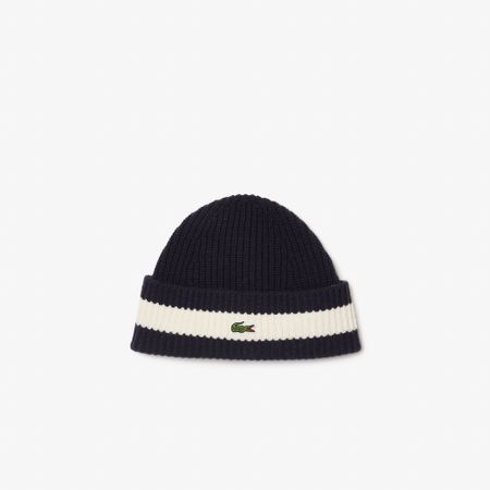 Вязаная шапка-бини Lacoste из шерсти