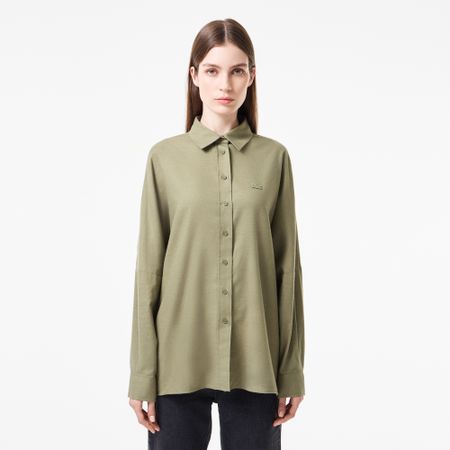 Женская хлопковая рубашка Lacoste свободного кроя
