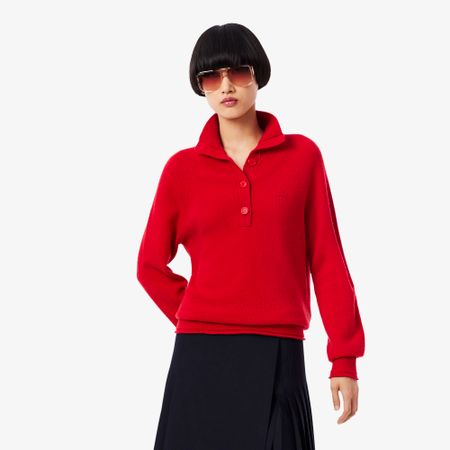 Женский шерстяной свитер Lacoste с высоким воротником