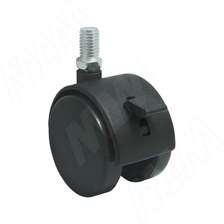 Опора колесная D40 мм с винтом M8х15 мм, со стопором, черный (OK-40/2-CT), Мебельное колесо
