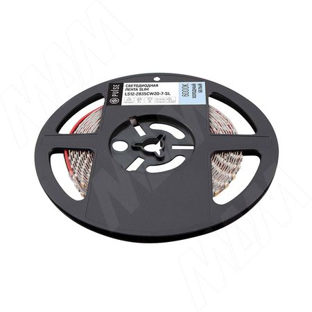 ЛЮКС СЛИМ Лента светодиодная 2835/120, 12V, 5 м, основание 5 мм, CRI 90, холодный белый 6000К, IP20, 7W/1м, LUX SLIM (LS12-2835CW20-7-SL)