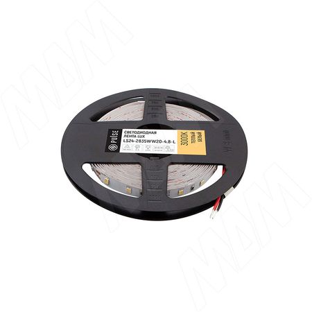 ЛЮКС Лента светодиодная 2835/60, 24V, 5 м, CRI 90, теплый белый 3000К, IP20, 4.8W/1м, LUX (LS24-2835WW20-4.8-L)