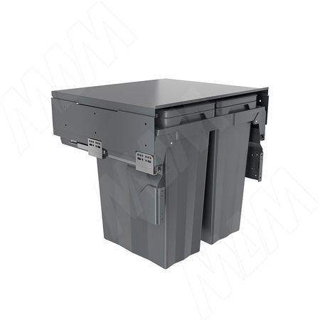 PROBOX F60 Система сортировки и хранения, 2 емкости (2x33), креп. фасада, полн.выдв., плавн.закр., крышка-полка, графит (MBN602-66DGMID)