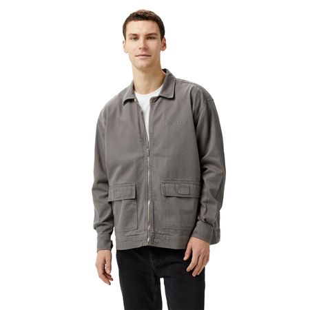 WASHED DENIM ZIP JACKET