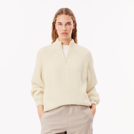 Женский шерстяной свитер Lacoste на молнии