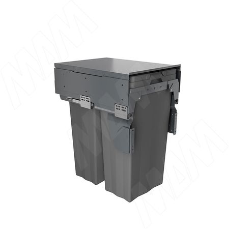 PROBOX F40 Система сортировки и хранения, 2 емкости (2x31), креп. фасада, полн.выдв., плавн.закр., крышка-полка, графит (MBN402-62DGMID)