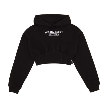 WOVEN SIGNATURE CORSET HOODIE