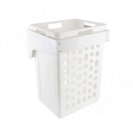 HAMPER LF45 Корзина для белья откидная, 1 емкость (48л), цвет белый (LHF451-48WT)