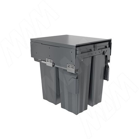 PROBOX F45 Система сортировки и хранения, 3 емкости (2x15+1x33), креп. фасада, полн.выдв., плавн.закр., крышка-полка, графит (MBN453-63DGMID)