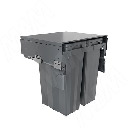 PROBOX F60 Система сортировки и хранения, 2 емкости (2x37), креп. фасада, полн.выдв., плавн.закр., крышка-полка, графит (MBN602-74DGMID)