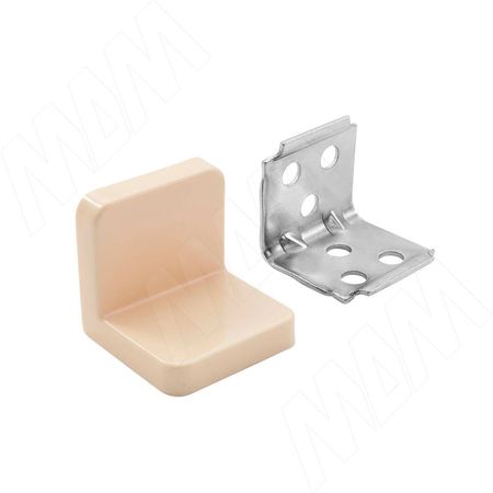 ANGLE Уголок мебельный с пластиковой накладкой 26х26х28 мм, бежевый (PLS26X26X28BG)
