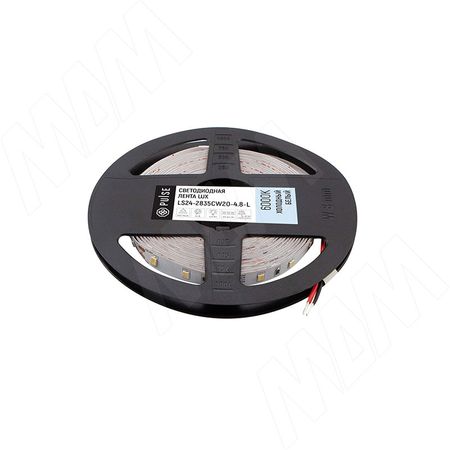 ЛЮКС Лента светодиодная 2835/60, 24V, 5 м, CRI 90, холодный белый 6000К, IP20, 4.8W/1м, LUX (LS24-2835CW20-4.8-L)