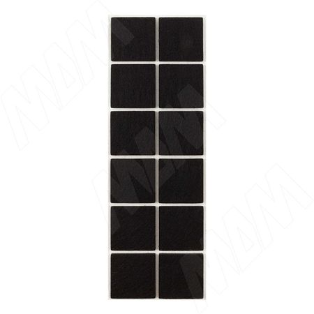 Подпятник самоклеящийся квадратный 40x40 мм, 12 штук, черный (HS4040-BL)