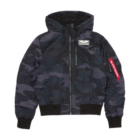 HOODED RIB FLIGHT JACKET