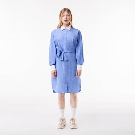 Платье - поло Lacoste в полоску с длинным рукавом и поясом
