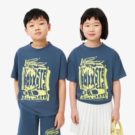 Детская хлопковая футболка Lacoste