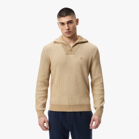Мужской свитер Lacoste с высоким воротом на молнии классического кроя