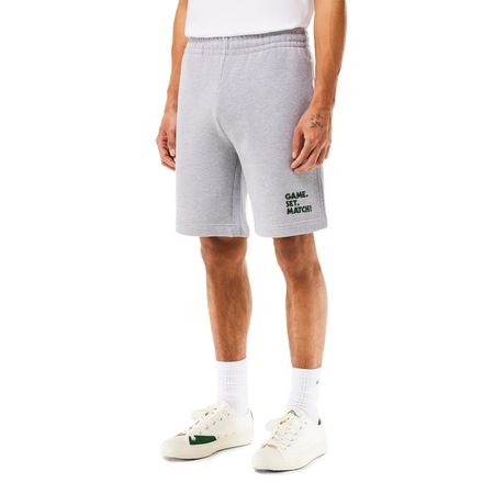 EMBROIDERED SLOGAN FLEECE JOGGER SHORTS