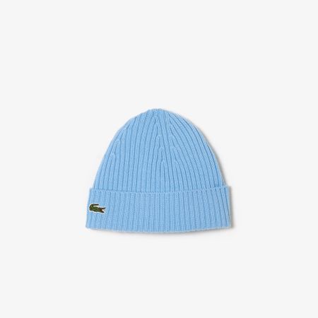 Шерстяная шапка Lacoste унисекс в рубчик