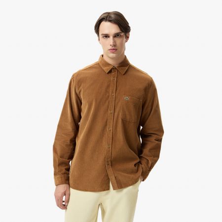 Мужская хлопковая велюровая рубашка Lacoste стандартного кроя