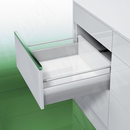 NOVA PRO DELUXE [MS] Стандартный ящик с рейлингом, плавное закрывание, 450 мм (NPS.MS.040.450(сер.мет))