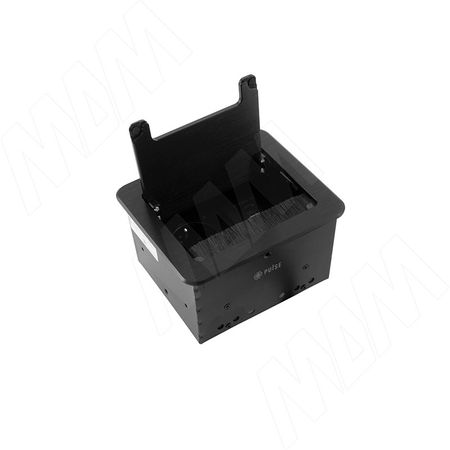 ФЛИП Блок розеток с откидной крышкой, 144*129 мм, 1 розетка, 1 USB, 1 USB Type-C, быстрая зарядка, черный, FLIP (FU-S-1S1A1C-F-BL)