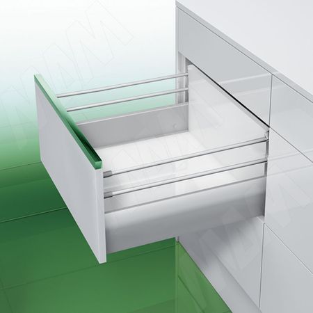 NOVA PRO DELUXE [HSD] Стандартный ящик с двойным наращиванием, плавное закрывание, 450 мм (NPS.HSD.040.450(сер.мет))