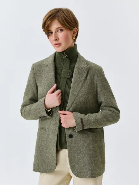Шерстяной жакет с узором Herringbone SAVAGE