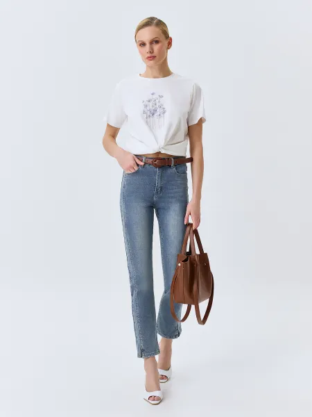 Джинсы slim fit с акцентными швами SAVAGE