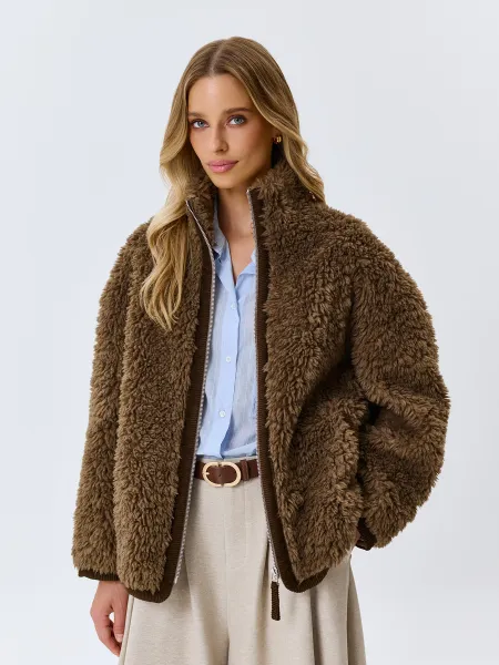 Oversize дубленка из искусственного меха. SAVAGE