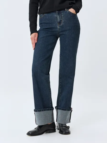 Джинсы Straight fit с широкими отворотами SAVAGE