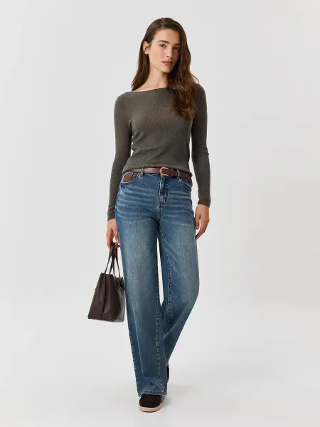 Джинсы Straight fit с деликатной варкой SAVAGE