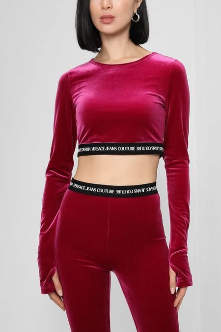 Кроп-топ с логотипом бренда VERSACE JEANS COUTURE