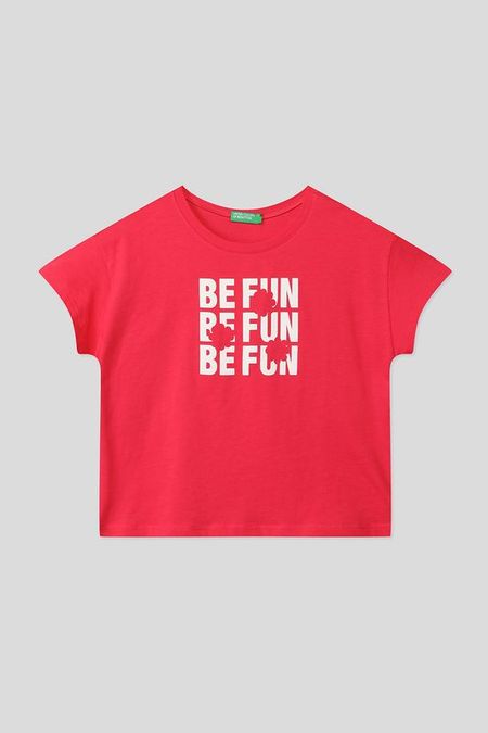 Футболка хлопковая с принтом Benetton
