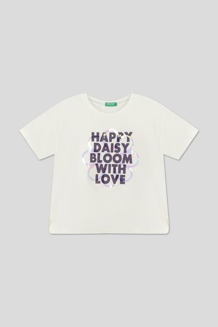 Футболка хлопковая с принтом Benetton